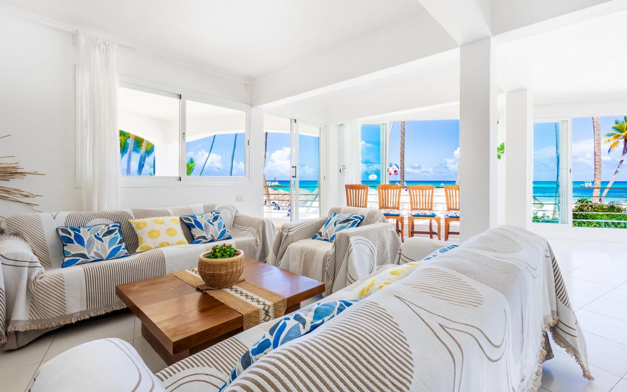 Prime Ocean View Punta Cana Apartments - 3-Bedroom Getaway With Private Terrace On Bavaro Beach 외부 사진
